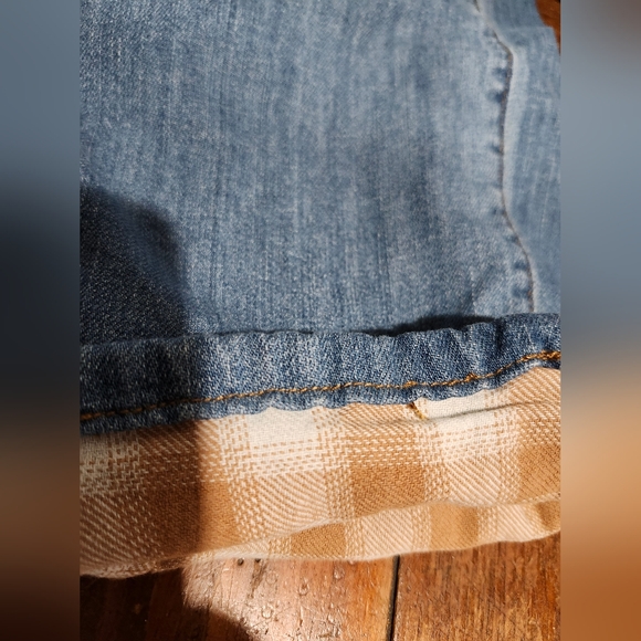 EDDIE BAUER Flannel Lined Jeans Womens boyfriend midrise straight size 10 - Picture 11 of 11
